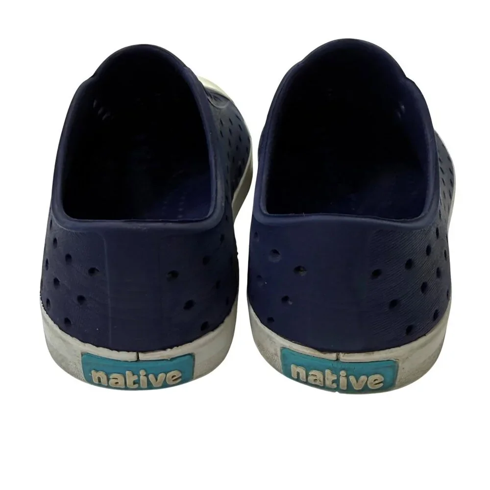 Native Jefferson Shoes Regatta Blue Shell‎ White Child 8